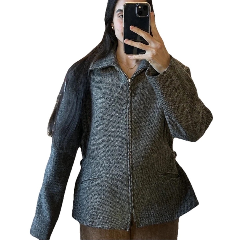 Vintage Braebrook 100% Wool Zip Up Trench Coat